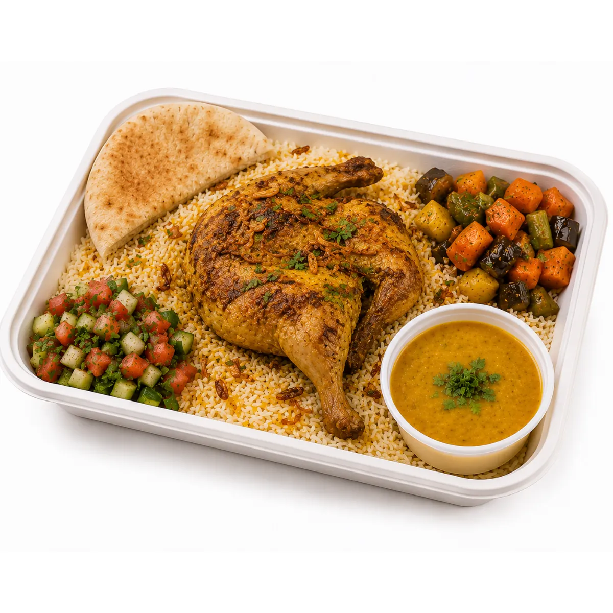 وجبة نص فراخ مندي