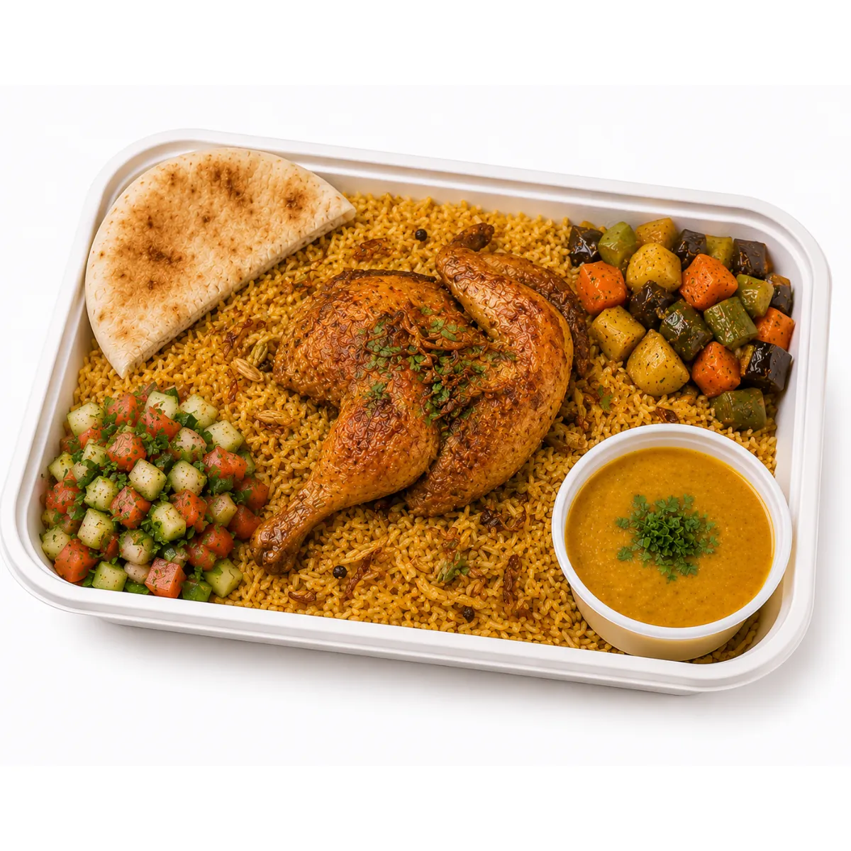 وجبة نص فراخ كبسة